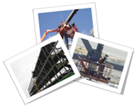 Collage of small pictures of ironworkers